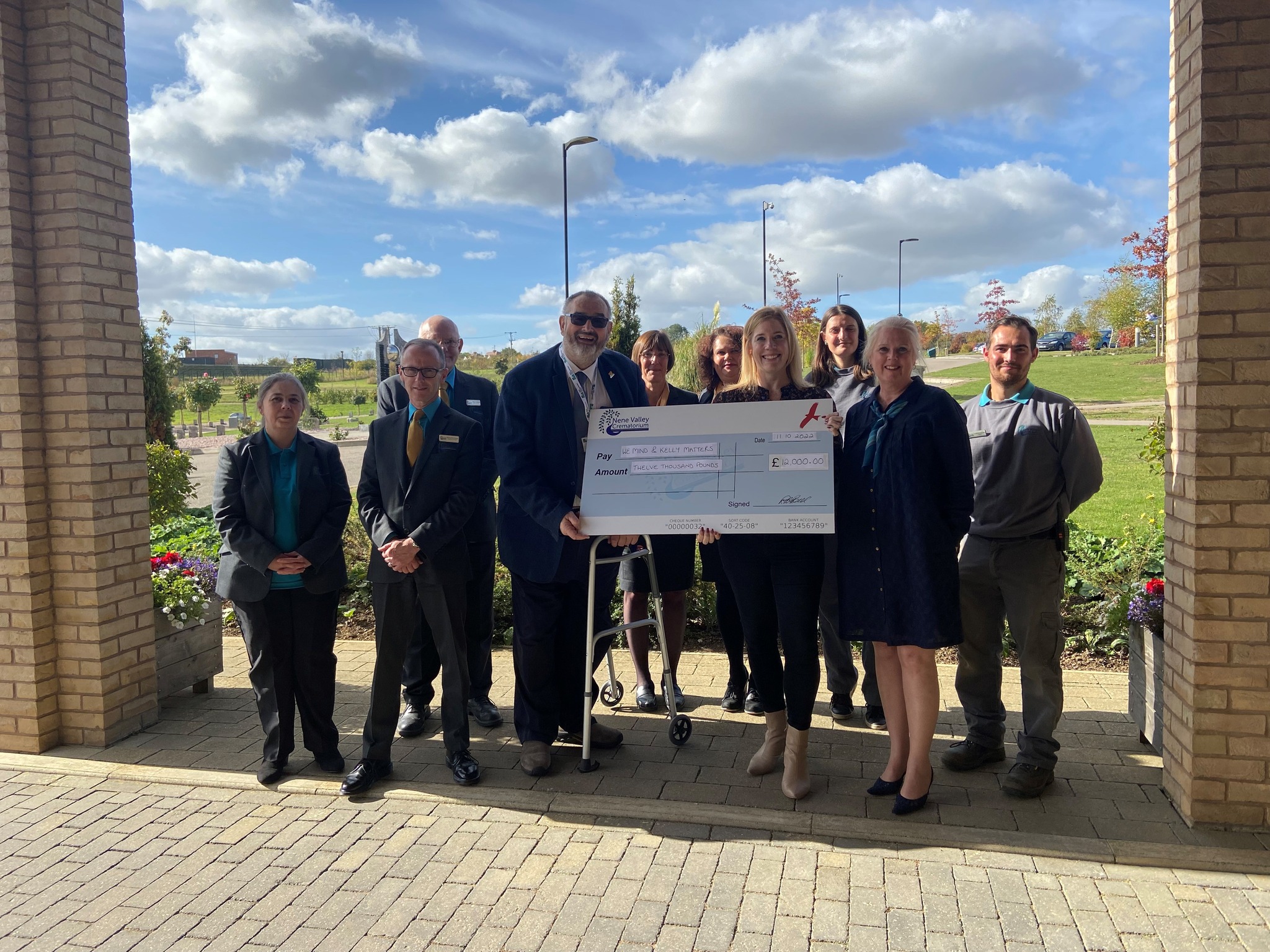 HUGE donation of £12,000 from Nene Valley Crematorium